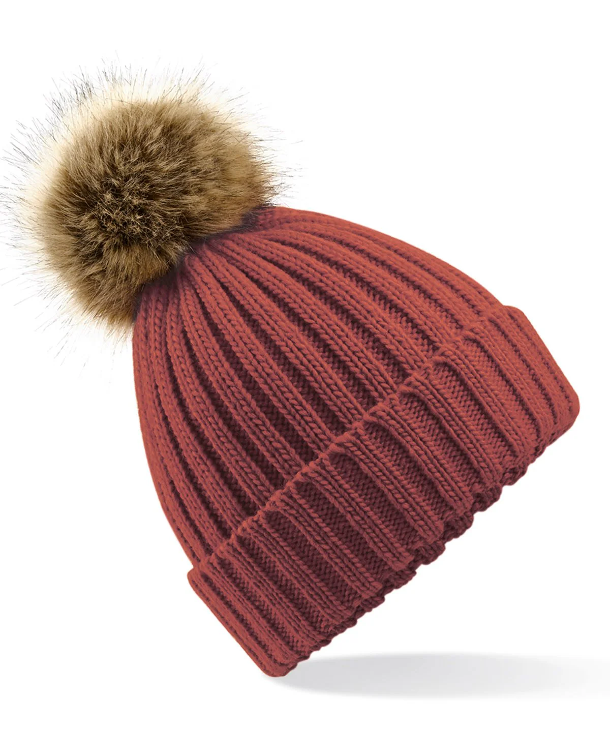 Fur Pop Pom Chunky Beanie - One Size - Image 10