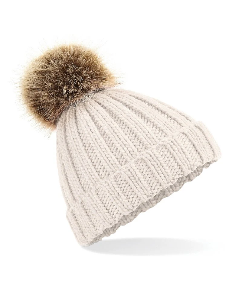 Fur Pop Pom Chunky Beanie - One Size - Image 9